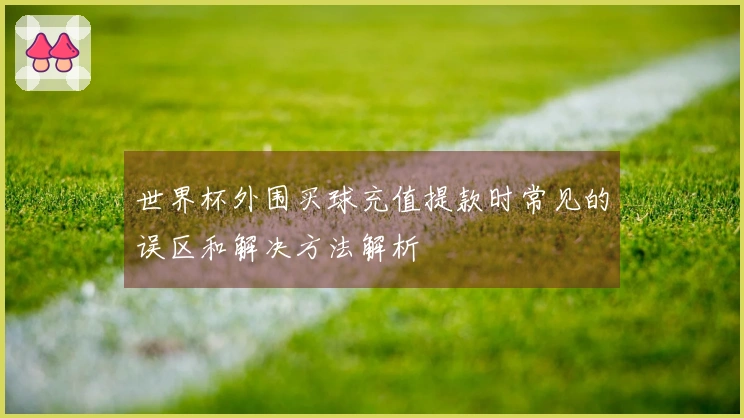 世界杯外围买球充值提款时常见的误区和解决方法解析